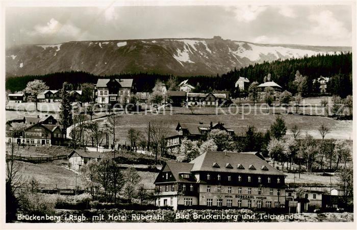 Brueckenberg Krummhuebel Riesengebirge PL mit Hotel Ruebezahl und Teichraender