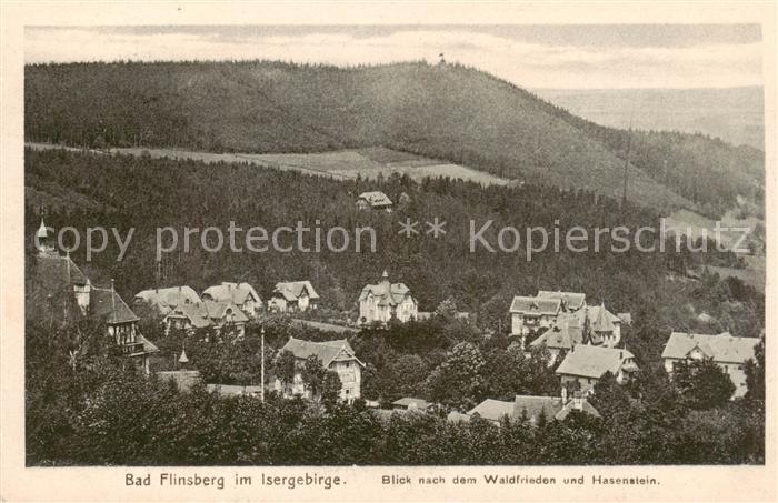 Bad Flinsberg Swieradow Zdroj PL Blick zum Waldfrieden und Hasenstein