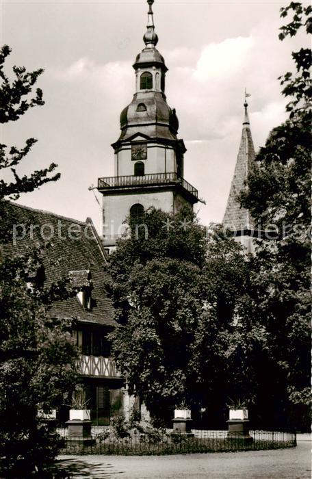 Erbach Odenwald Schlosshof mit Blick auf die Stadtkirche