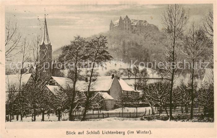 Lichtenberg Odenwald Kirche mit Schloss Lichtenberg