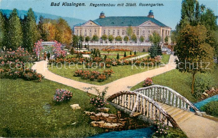 Bad Kissingen Regentenbau mit staedtischem Rosengarten