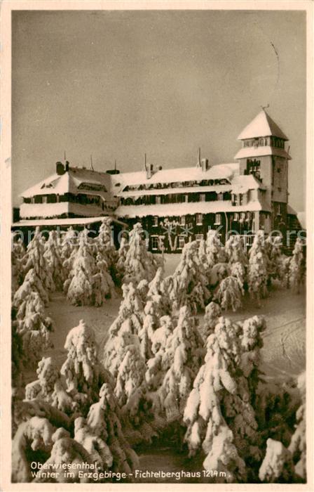 Oberwiesenthal Erzgebirge Winter im Erzgebirge Fichtelberghaus