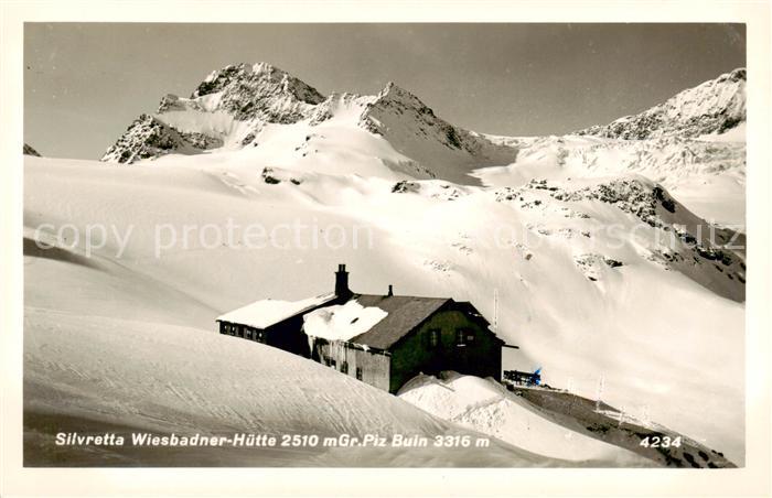 Wiesbadnerhuette Wiesbadener Huette Montafon AT mit Piz Buin