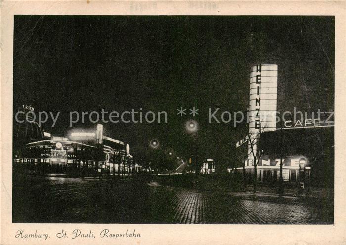 St Pauli Hamburg Reeperbahn bei Nacht