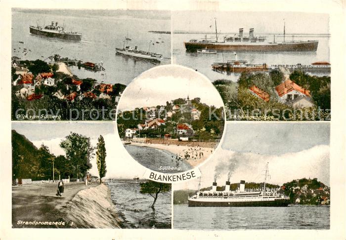 Blankenese Hamburg Blick vom Suellberg Landungsbruecken Strandpromenade Ozeandam
