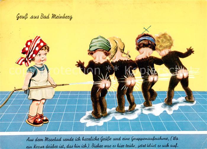 Bad Meinberg Partie im Moorbad Karikatur