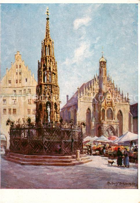 NueRNBERG  CITY Der Schoene Brunnen und die Frauenkirche