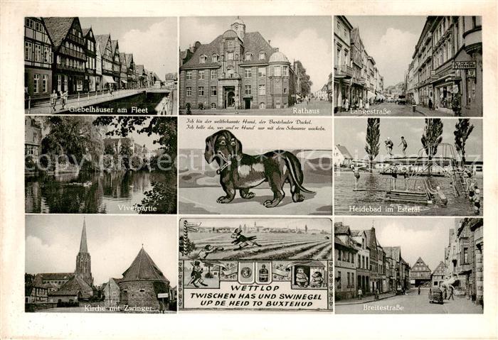 Buxtehude Giebelhaeuser am Fleet Rathaus Langestrasse Viverpartie Heidebad im Es