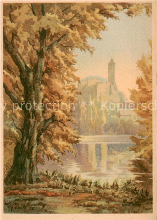 Halle Saale Burg Giebichenstein Aquarell Herbstmorgen