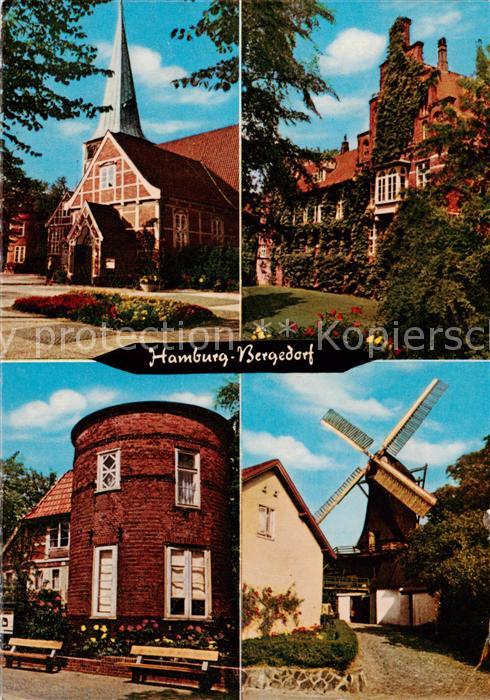 Bergedorf  Hamburg Kirche Schloss Hasseturm Muehle