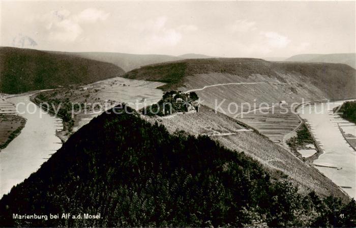 Alf Bullay Mosel Die Marienburg Fliegeraufnahme