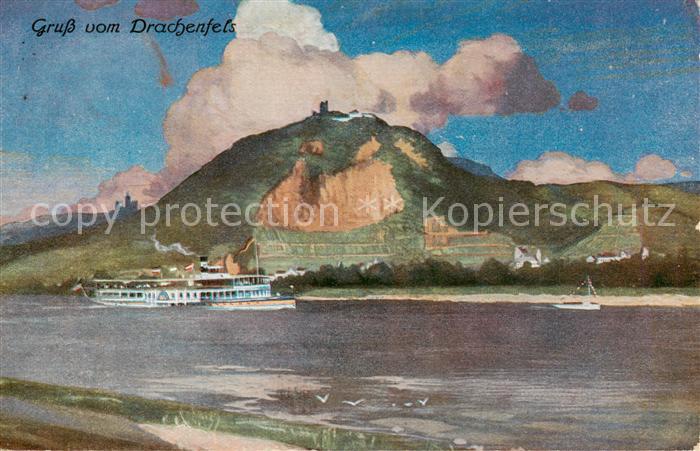 Koenigswinter Rhein Ruine Drachenfels Rheinpartie