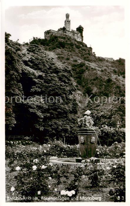 Braubach Rhein Rosenanlagen und Marksburg