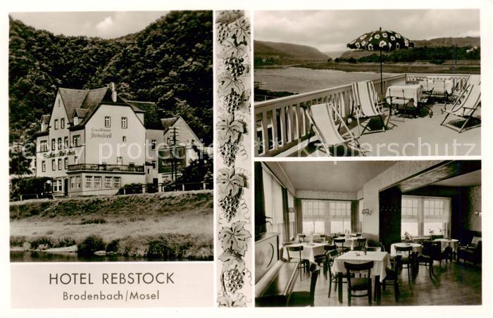 Brodenbach Mosel Hotel Rebstock Terrasse Gastraum