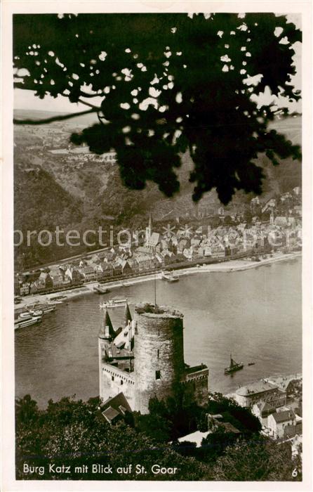 St Goar Rhein mit Burg Katz