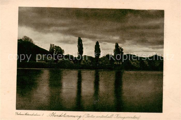 Koenigswinter Rhein Abendstimmung