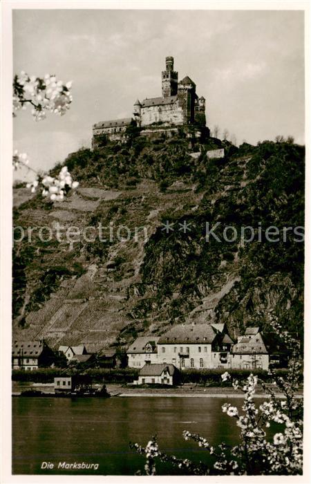 Braubach Rhein mit der Marksburg