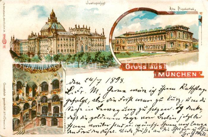 Muenchen Bayern Justizpalast Treppenhaus Pinakothek