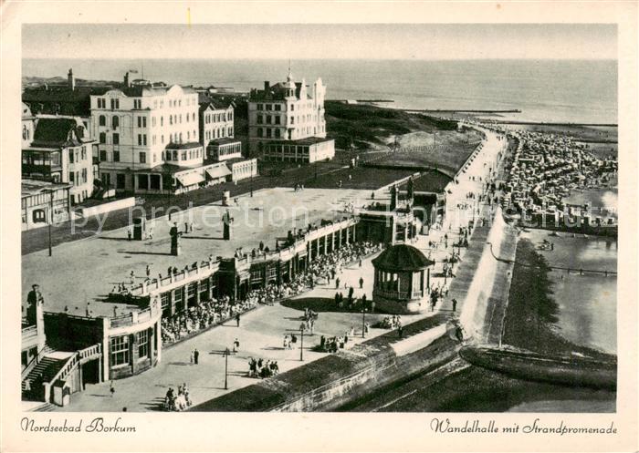 Borkum Nordseeheilbad Wandelhalle mit Strandpromenade