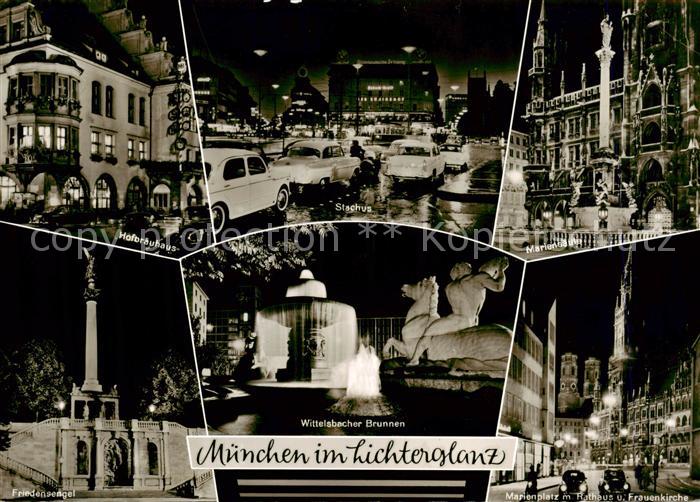 Muenchen Bayern Hofbraeuhaus Stachus Mariensaeule Friedensengel Wittelsbacher Br