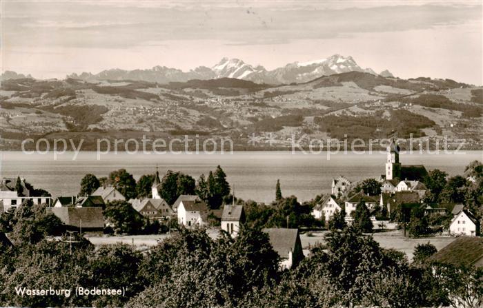 Wasserburg Bodensee Panorama Blick zu den Alpen