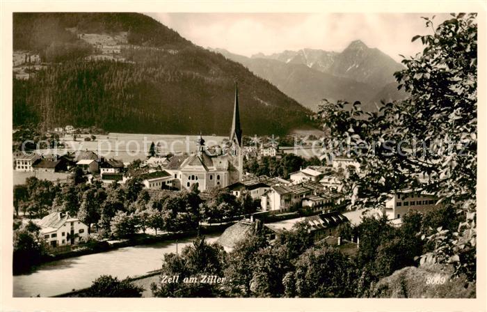 Zell Ziller Tirol AT Ortsansicht mit Kirche Alpen
