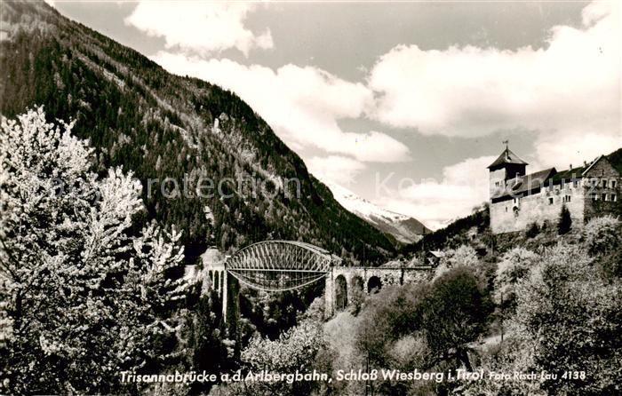 Tobadill Tirol AT Trisannabruecke an der Arlbergbahn Schloss Wiesberg