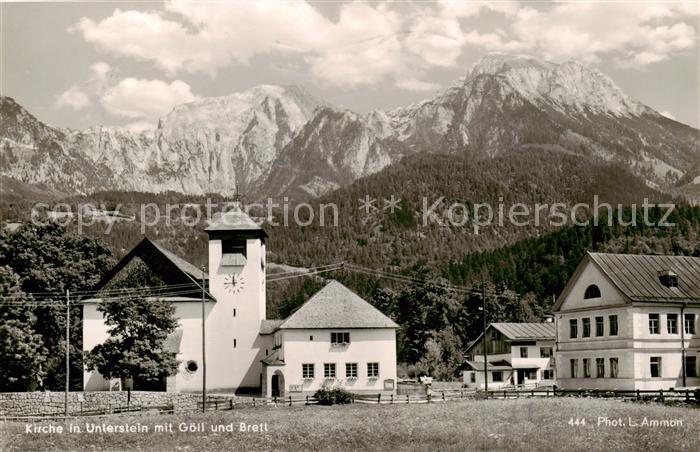 Unterstein  Schoenau Berchtesgaden Dorfkirche Blick gegen Goell und Brett Bercht