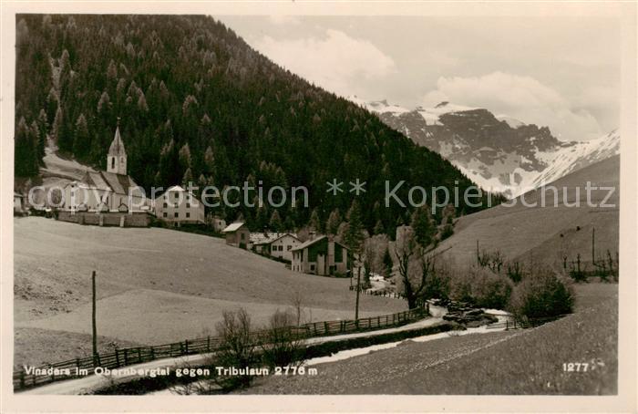 Vinaders Brenner Tannheim Tirol AT Ortsansicht mit Kirche Obernbergtal gegen Tri