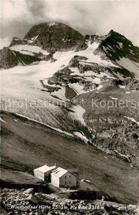 Wiesbadnerhuette Wiesbadener Huette Montafon AT Berghaus Blick gegen Piz Buin Si