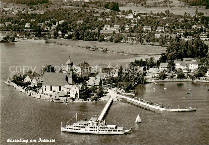 Wasserburg Bodensee Fliegeraufnahme mit Faehre