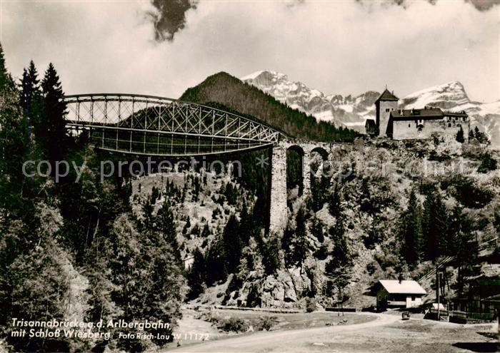 Trisannabruecke Arlbergbahn AT mit Schloss Wiesberg