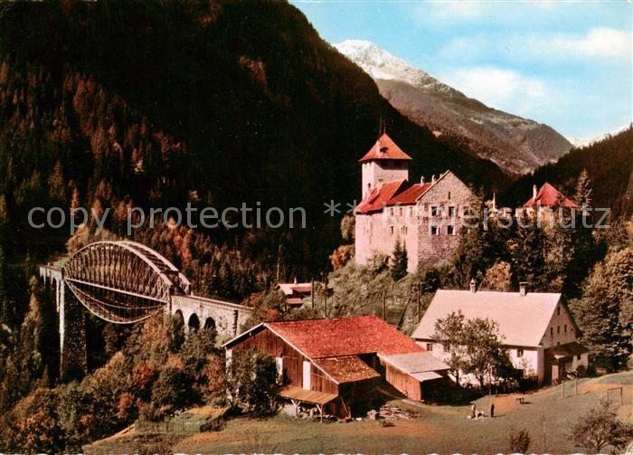 Trisannabruecke Arlbergbahn AT mit Schloss Wiesberg