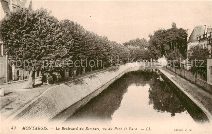 Montargis 45 Le Boulevard du Rempart vu du Pont de Patis