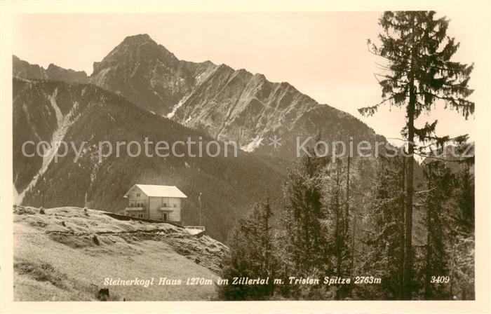 Steinerkogelhaus 1270m Brandberg Zillertal Tirol AT mit Tristen Spitze