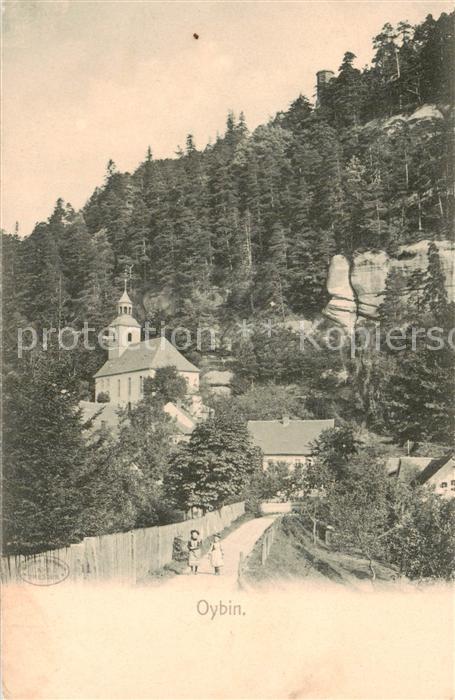 Oybin Sachsen Teilansicht mit Kirche