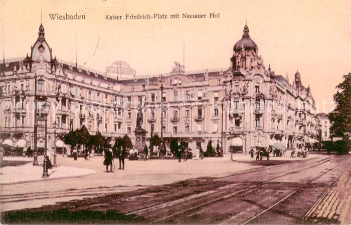 Wiesbaden Kaiser Friedrich Platz mit Nassauer Hof