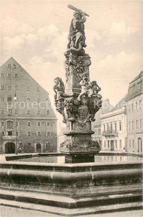 Zittau Herkulesbrunnen auf der Neustadt
