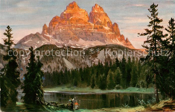 Misurinasee Auronzo Cadore IT Landschaftspanorama mit Drei Zinnen Dolomiten Kuen