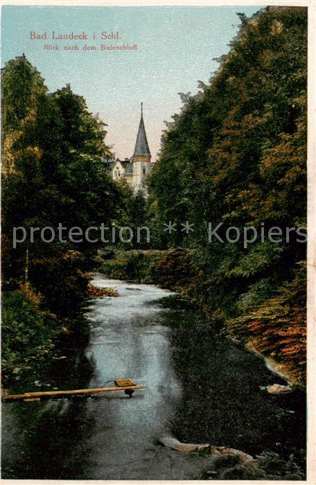 Bad Landeck Schlesien PL Blick nach dem Bieleschloss