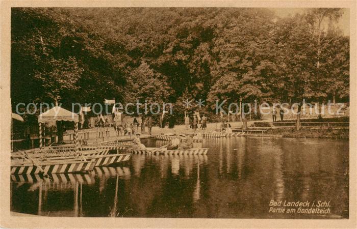 Bad Landeck Schlesien PL Partie am Gondelteich