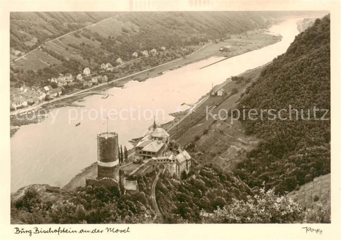 Lasserg Burg Bischofstein Blick auf die Mosel