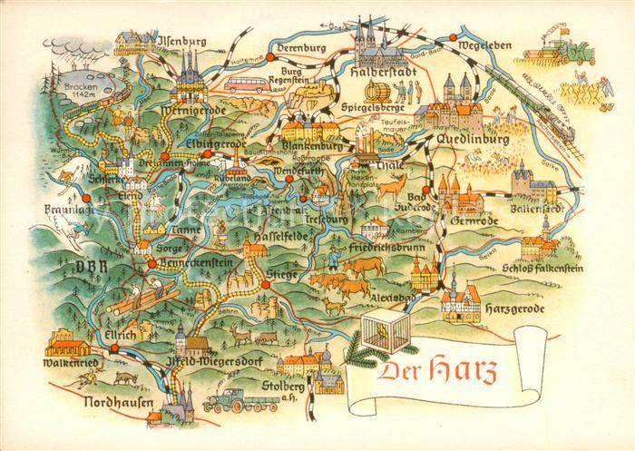 Harz Region Landkarte der Region