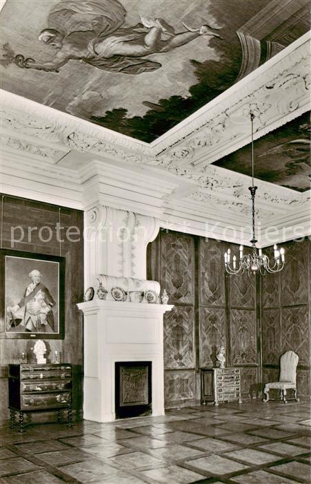 Wolfenbuettel Schloss Vorgemach der Herzogin mit Decke und Intarsienwaende