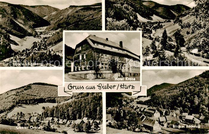 Sieber Herzberg am Harz Hotel Krone Blick vom Lilienberg Oberer Ortsteil Blick v