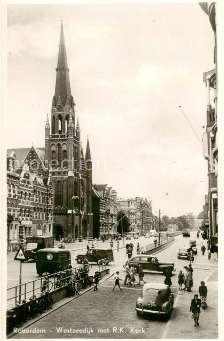 Rotterdam Westzeedijk met RK Kerk