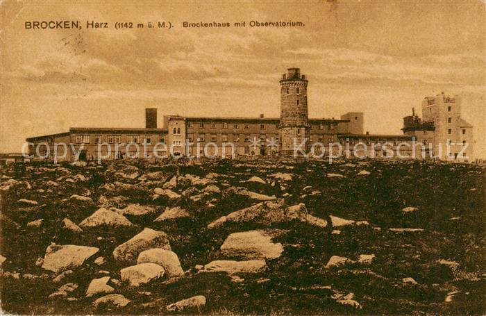 Brocken Harz Brockenhaus mit Observatorium
