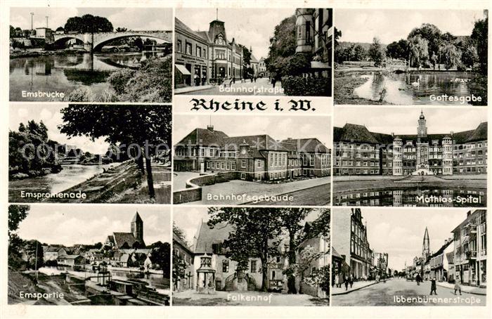 Rheine Emsbruecke Bahnhofstr Gottesgabe Emspromenade Bahnhofsgebaeude Mathias Sp