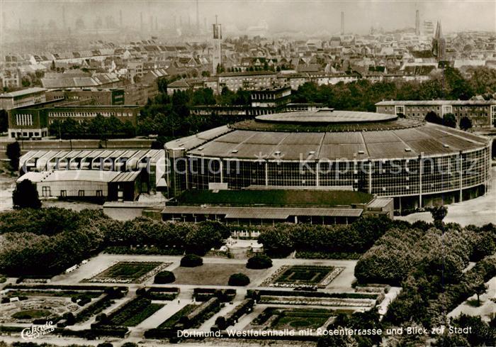 DORTMUND  CITY Westfalenhalle mit Rosenterrasse und Blick zur Stadt