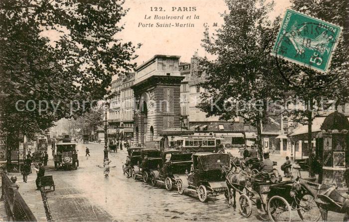 Paris 75 Le Boulevard et la Porte Saint Martin